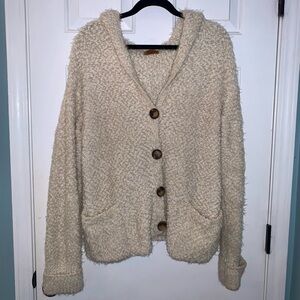 POL Cream Textured Knit Sweater